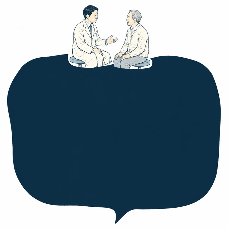 医師が患者に説明する線画